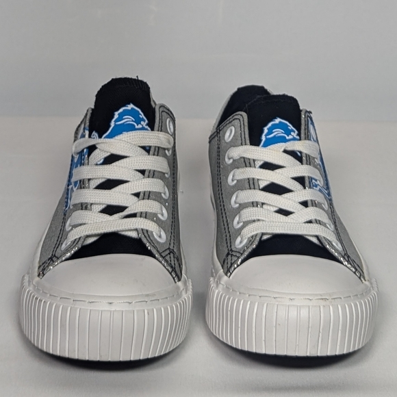 NEW Foco NFL Detroit Lions Womens Glitter Low Top Canvas Sneaker Sz 7 silver - Picture 5 of 6